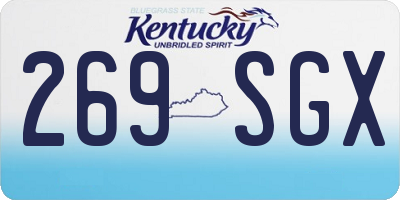 KY license plate 269SGX