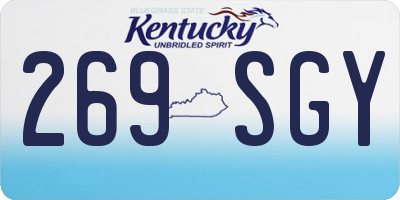 KY license plate 269SGY