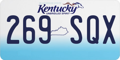 KY license plate 269SQX