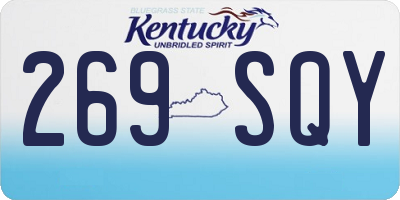 KY license plate 269SQY