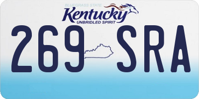KY license plate 269SRA