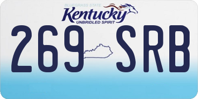 KY license plate 269SRB