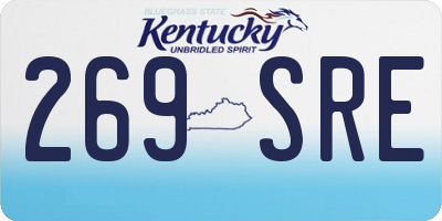 KY license plate 269SRE