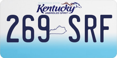 KY license plate 269SRF
