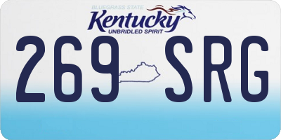 KY license plate 269SRG