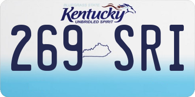 KY license plate 269SRI