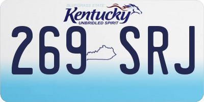 KY license plate 269SRJ