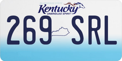 KY license plate 269SRL