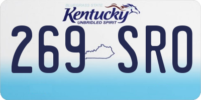 KY license plate 269SRO