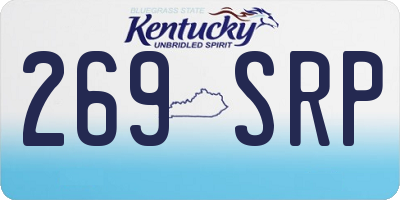 KY license plate 269SRP