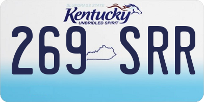 KY license plate 269SRR
