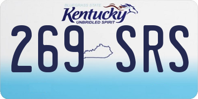 KY license plate 269SRS