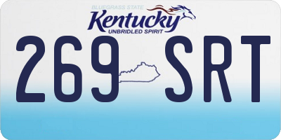KY license plate 269SRT