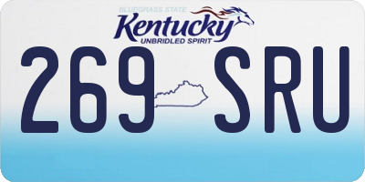 KY license plate 269SRU
