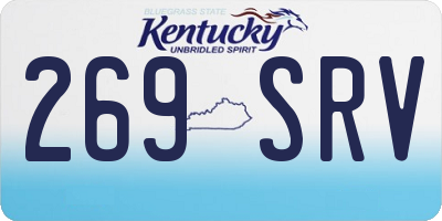KY license plate 269SRV