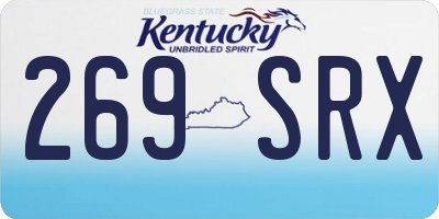 KY license plate 269SRX