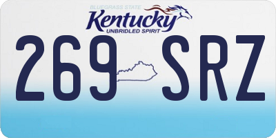 KY license plate 269SRZ