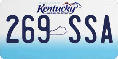 KY license plate 269SSA