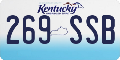 KY license plate 269SSB