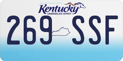 KY license plate 269SSF