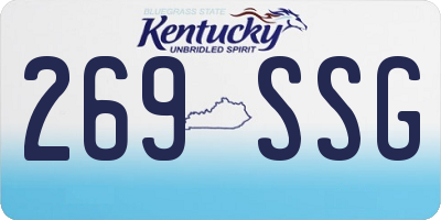 KY license plate 269SSG