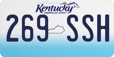KY license plate 269SSH