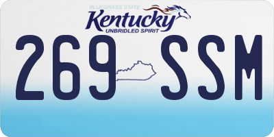 KY license plate 269SSM