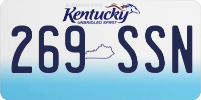 KY license plate 269SSN