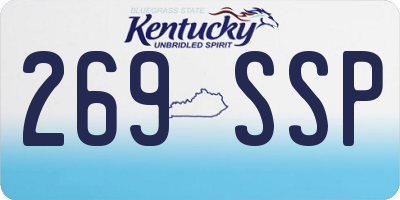 KY license plate 269SSP