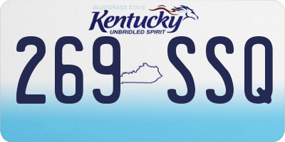 KY license plate 269SSQ