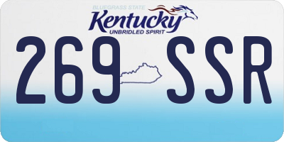 KY license plate 269SSR