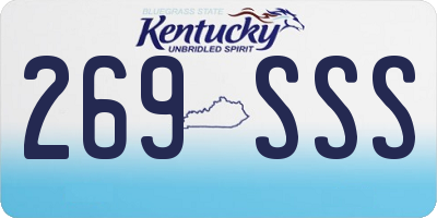 KY license plate 269SSS