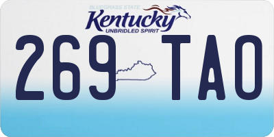 KY license plate 269TAO