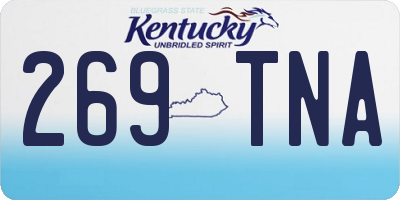 KY license plate 269TNA