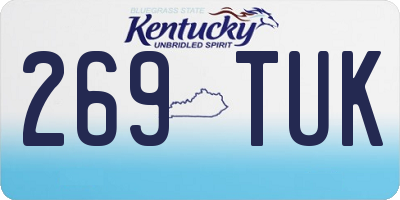 KY license plate 269TUK