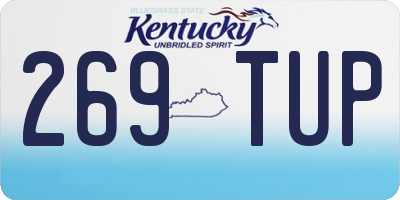 KY license plate 269TUP