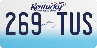 KY license plate 269TUS