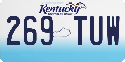 KY license plate 269TUW