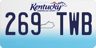KY license plate 269TWB