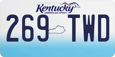 KY license plate 269TWD