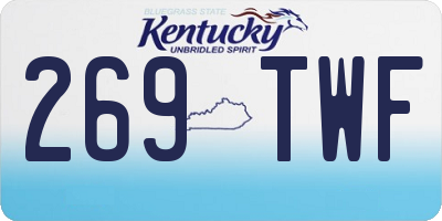 KY license plate 269TWF