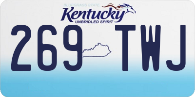 KY license plate 269TWJ