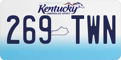 KY license plate 269TWN