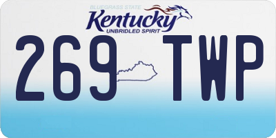 KY license plate 269TWP