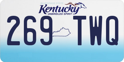 KY license plate 269TWQ