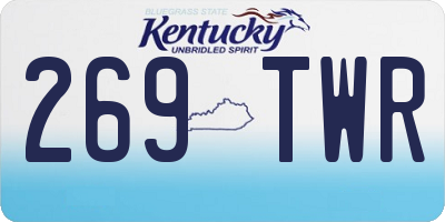 KY license plate 269TWR