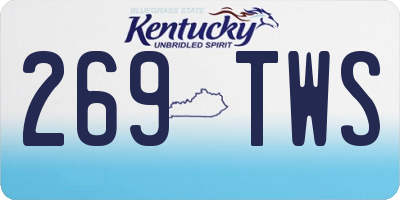 KY license plate 269TWS