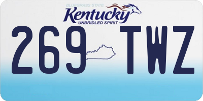 KY license plate 269TWZ