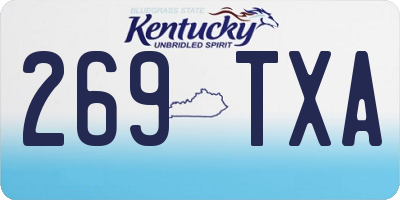 KY license plate 269TXA