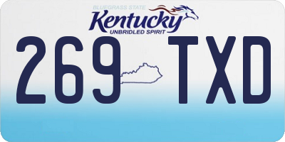 KY license plate 269TXD